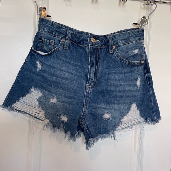 KanCan Distressed Shorts - Picture 1 of 6